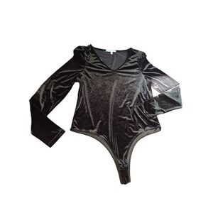 Celebrity Pink bodysuit velour plus XL longsleeve goth ruffle Woman's Snap